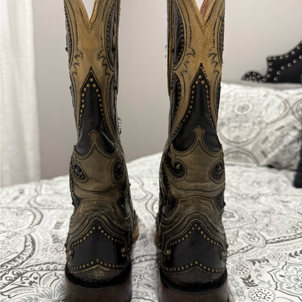 Lucchese Ombré Pearl Goat Square Toe Cowboy Boots - Picture 4 of 16